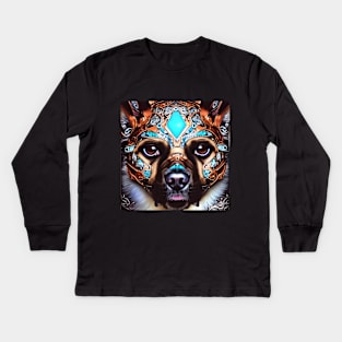 Warrior Dog Kids Long Sleeve T-Shirt